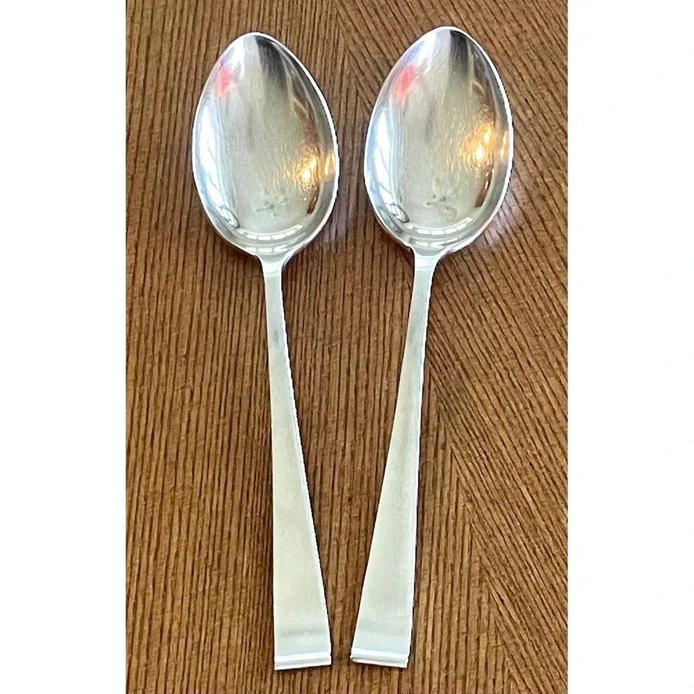 Lyon New Charm Stainless Flatware Set 58 Pc Mid Century Atomic Serving Lot